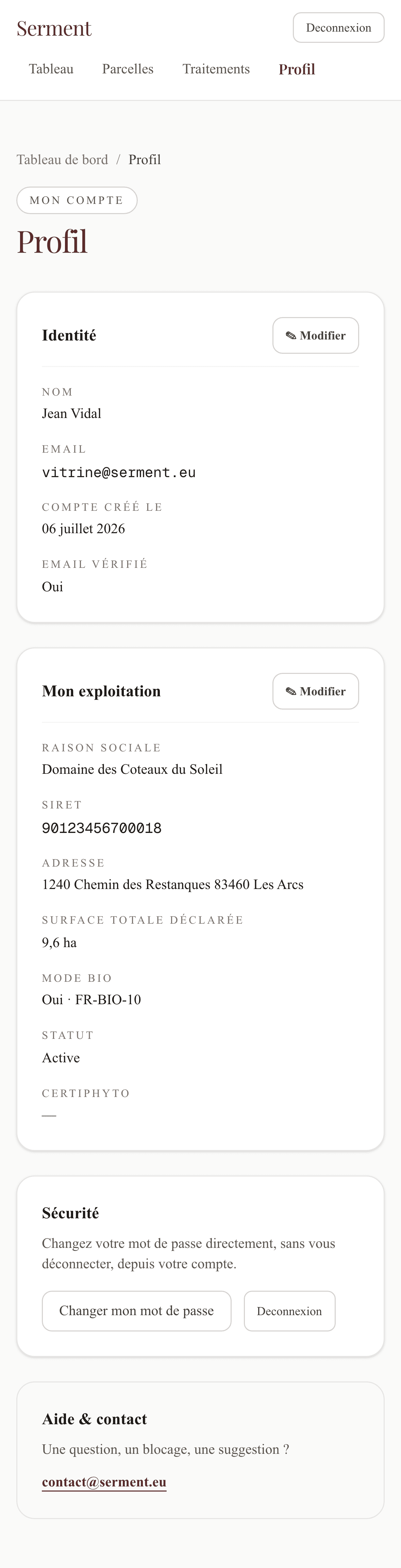 Votre profil et votre Certiphyto